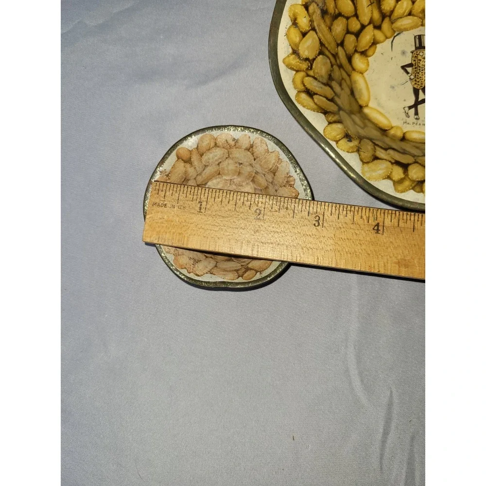 Vintage Planters Nuts Mr. Peanut Gold Tone Peanut Design 3-Piece Dish Set